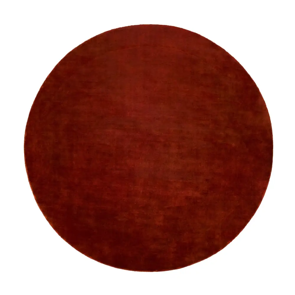 Hand-Loomed Wool Fringe Round Carpet