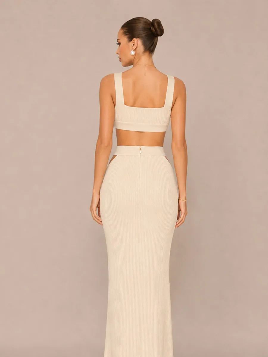 Odelia Bandage Crop Top Two-Piece Set