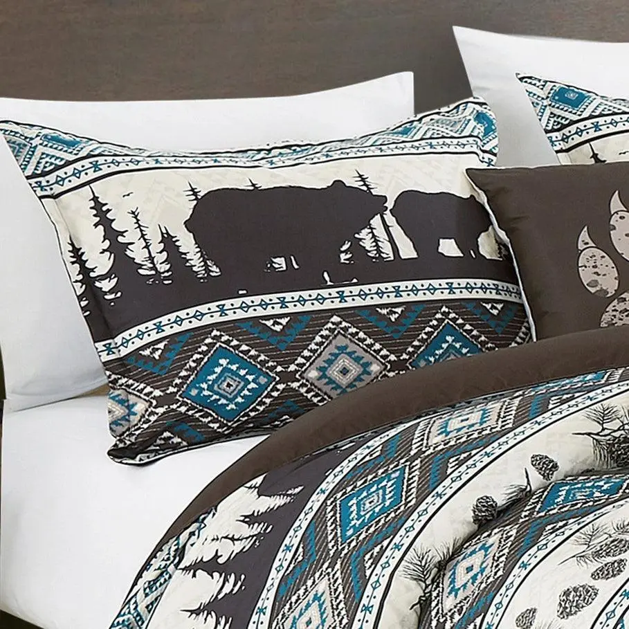 Animal Motif Pine Motif Comforter Set