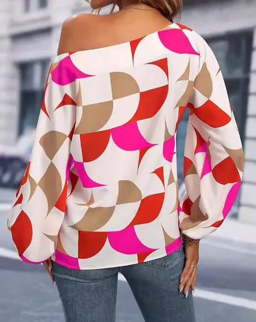 Geometric Off Shoulder Top