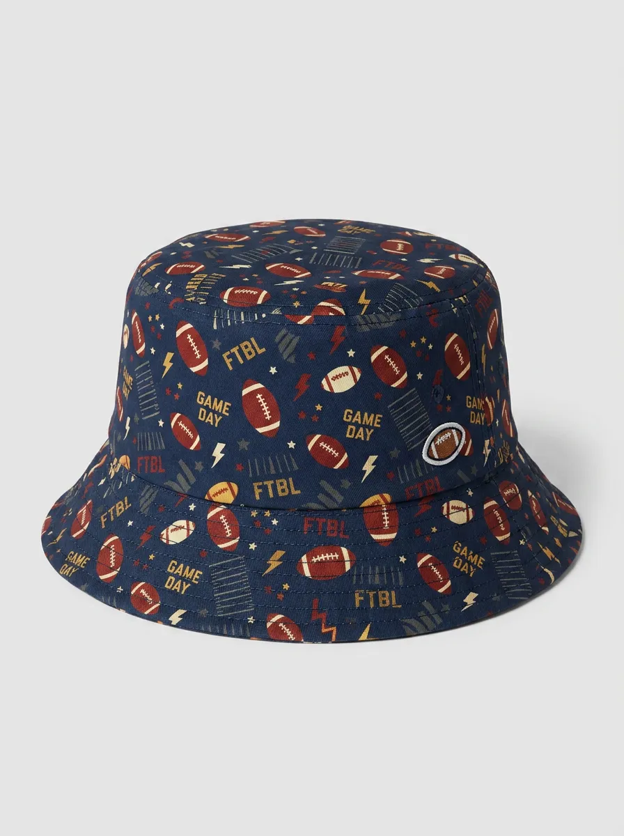 Football Print Bucket Hat
