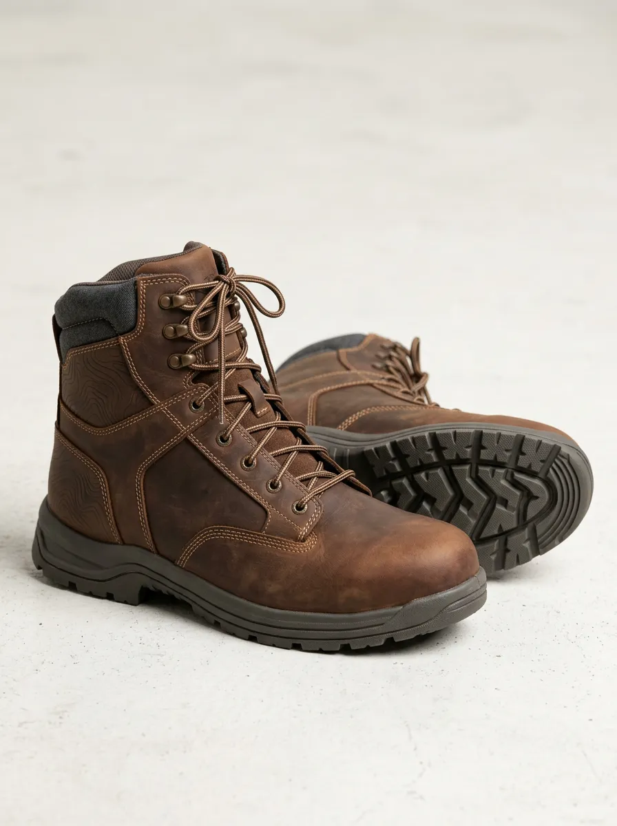 Unisex Essential Outdoor Enthusiast Topographic Pattern Print Work Boots