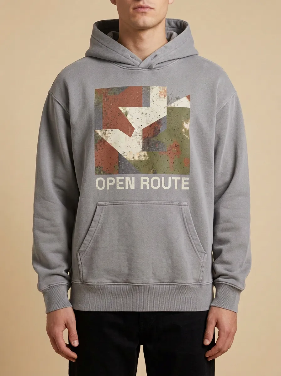 Open Route Geometric Camo Hoodie