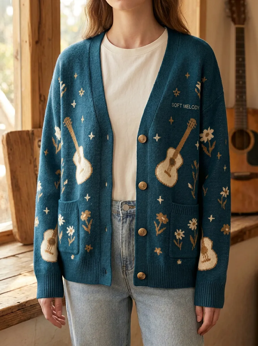 Floral Women's Country Music Casual Cardigan