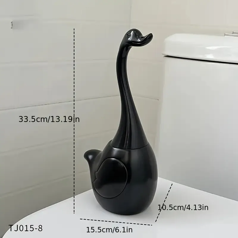 Elegant Swan-Shaped Toilet Brush Set With Base