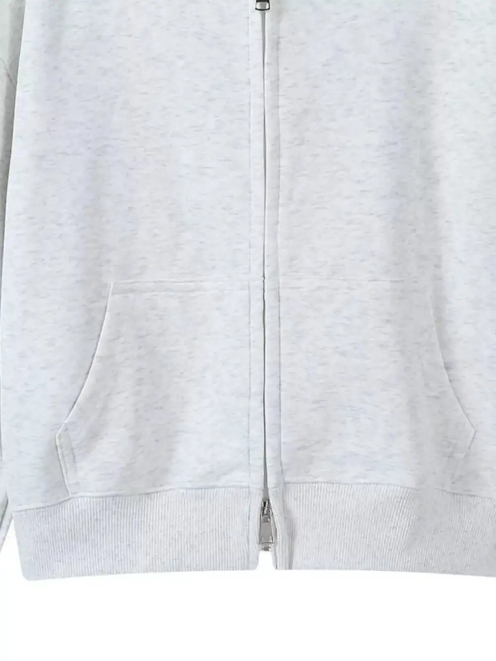 Zip-Detail Pocketed Long-Sleeve Hoodie
