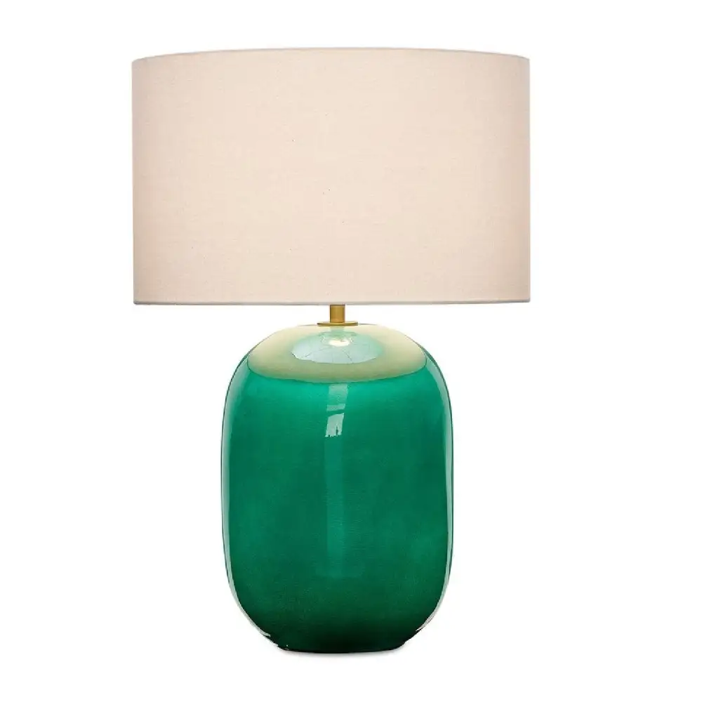 Glazed Tapered Ceramic Crystal Metal Table Lamp