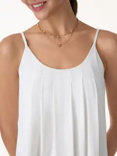 U-Neck Pleated Spaghetti Bra Tank