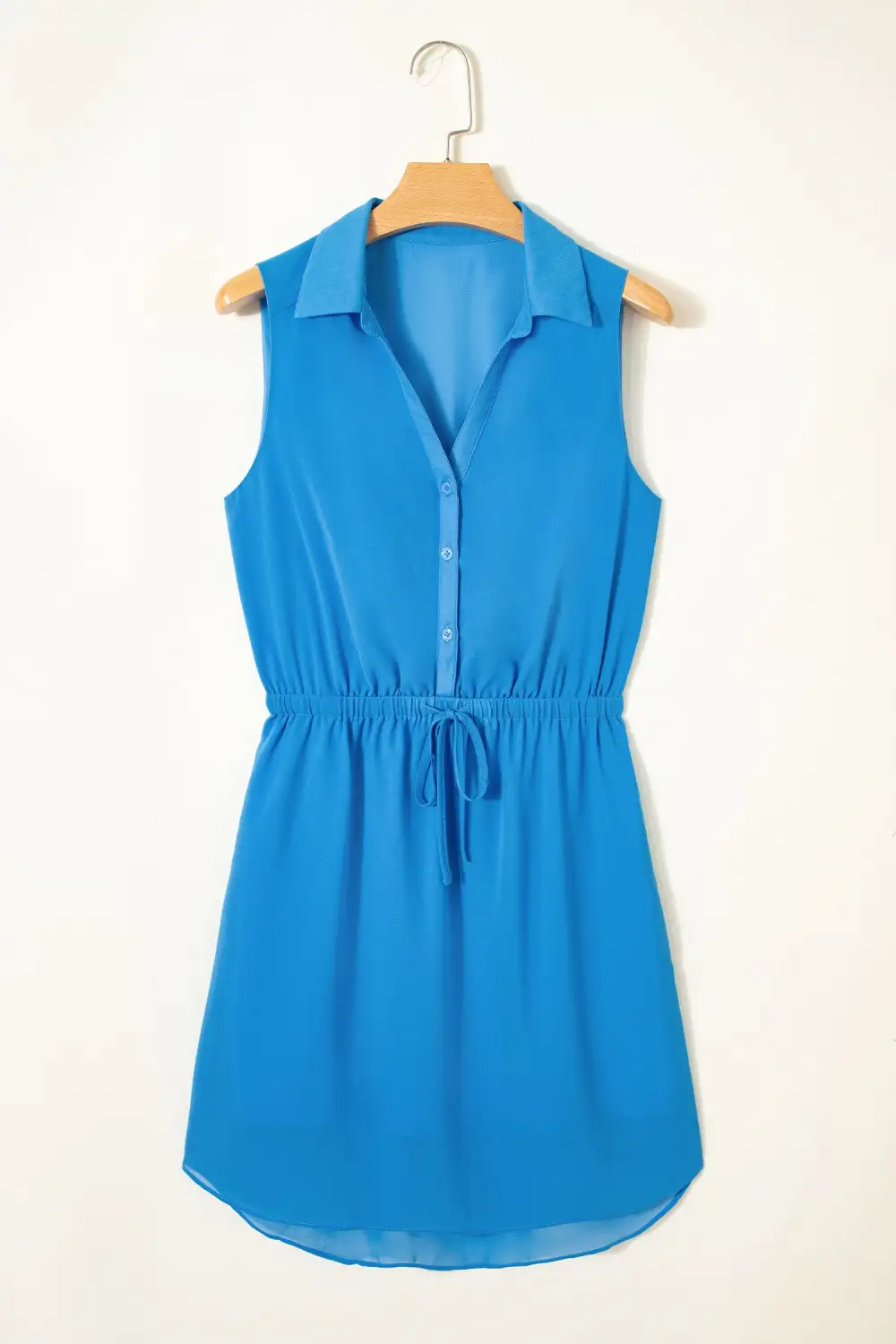 Button Front Collared Mini Dress