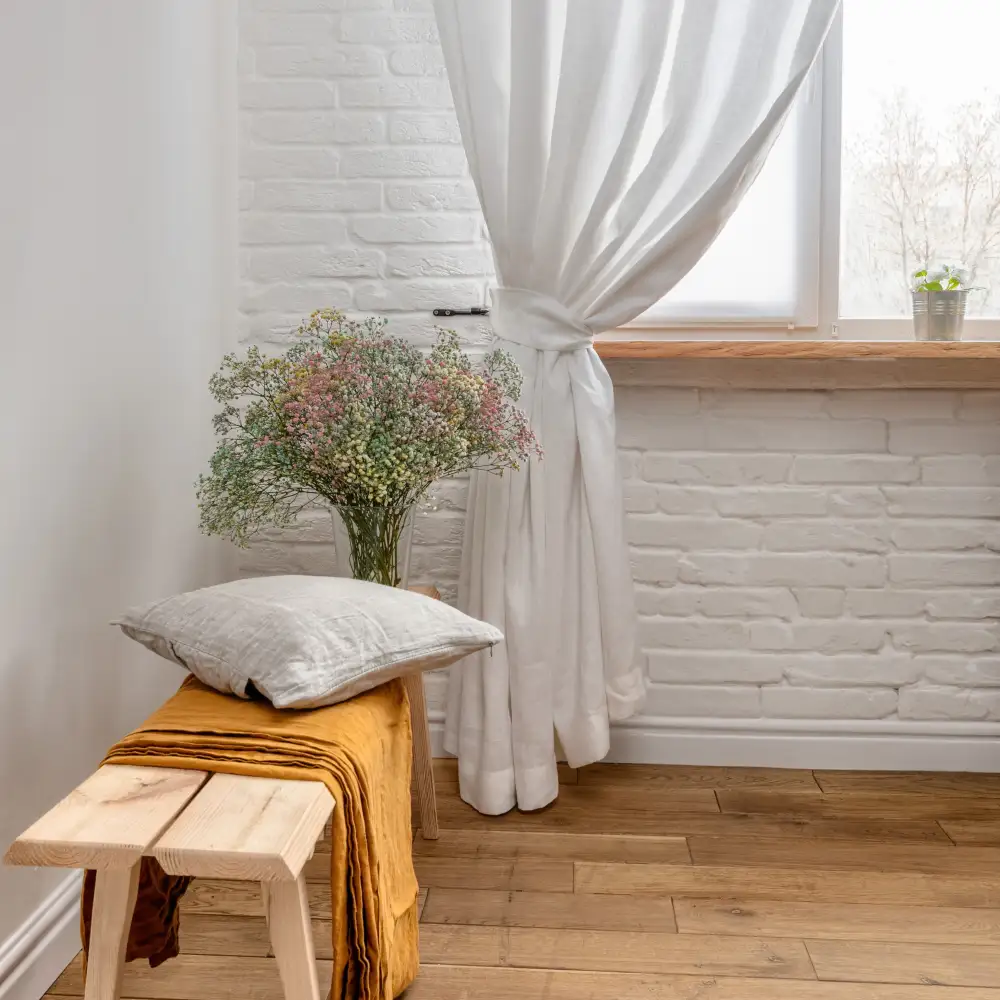 Wavefold Linen Track Curtain
