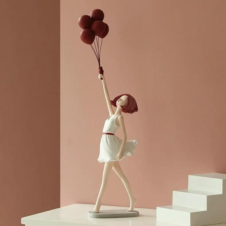 Playful Balloon Girl Sculpture