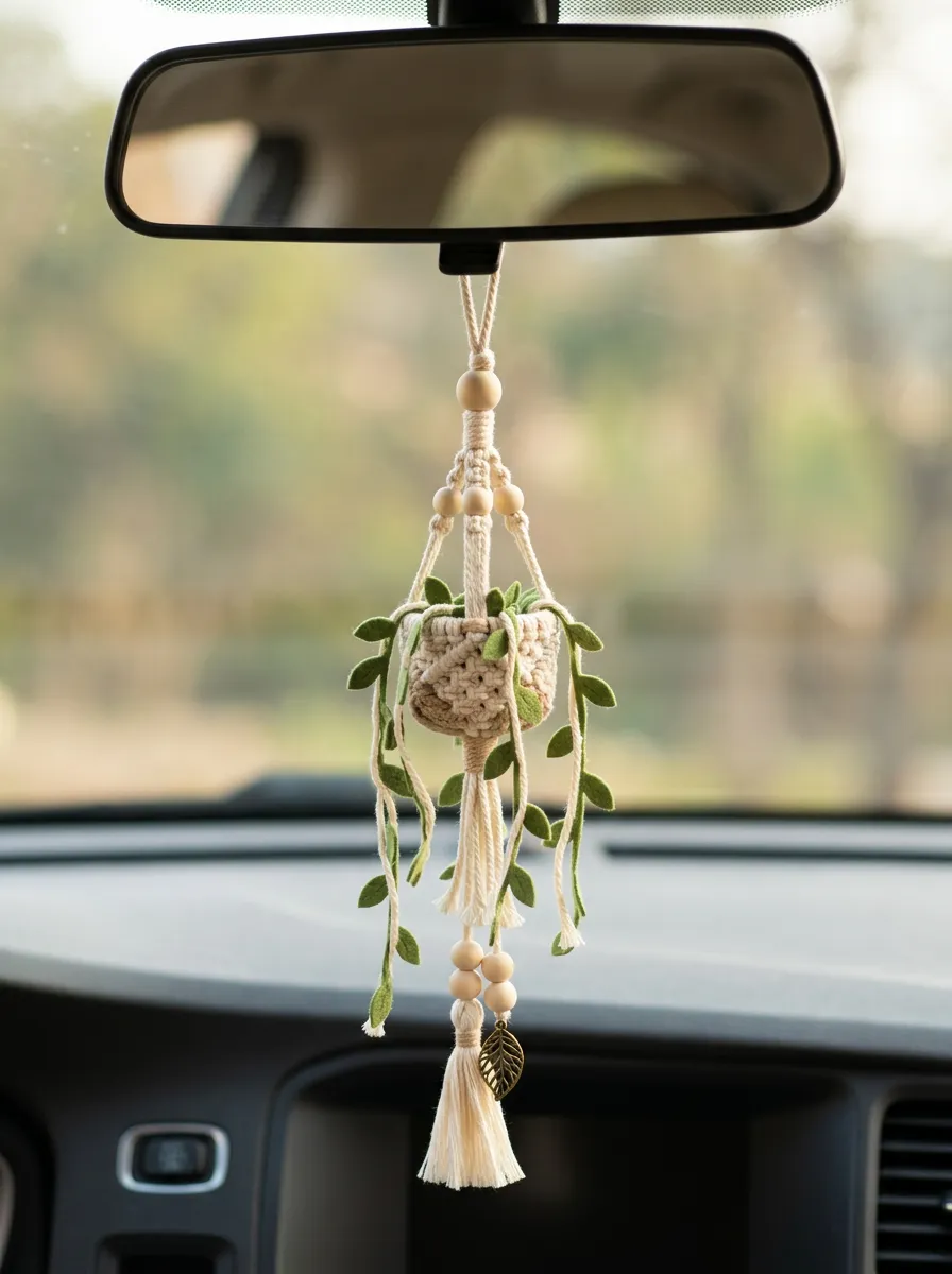 Refined Display-Look Rearview Mirror Hanging Ornament