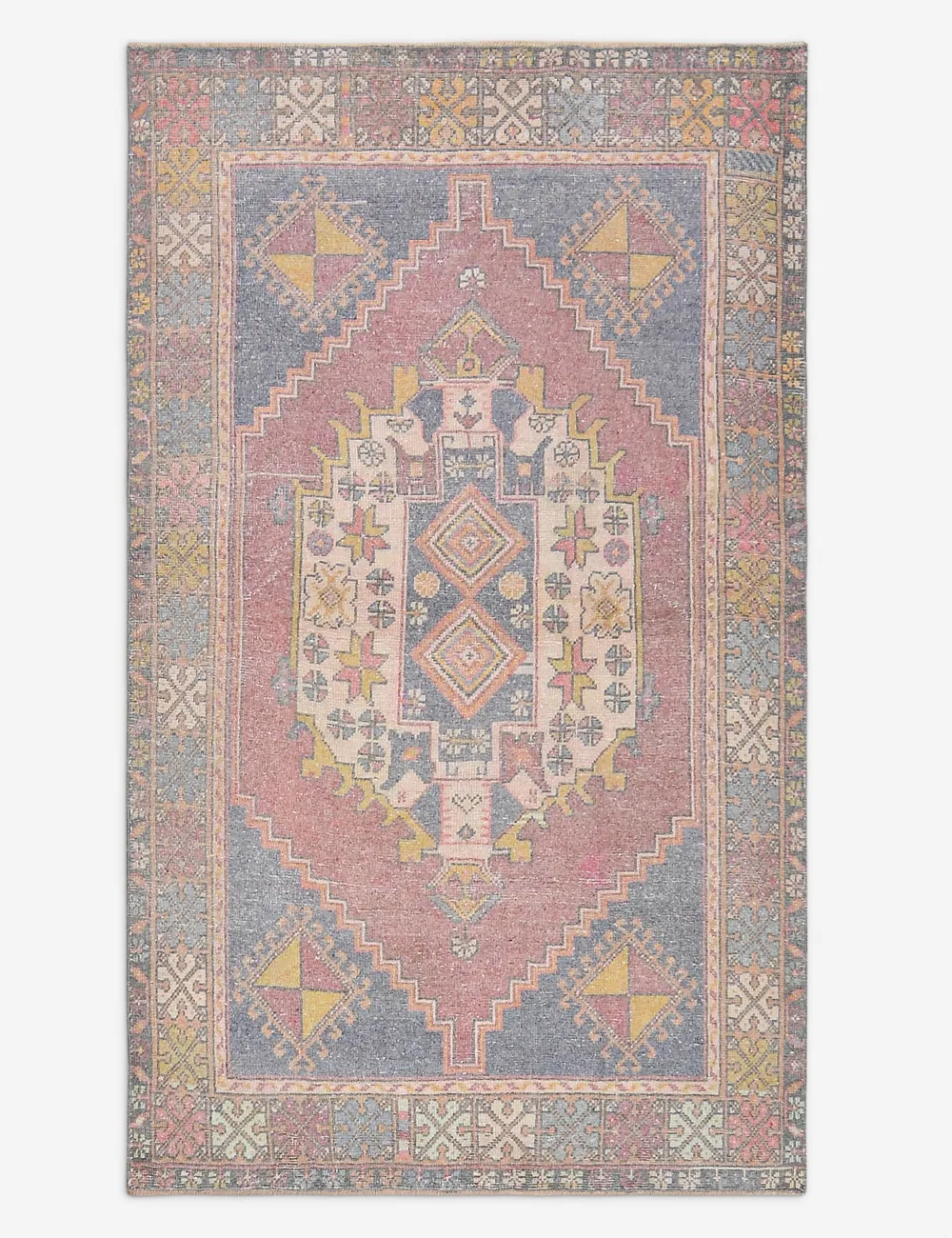 Rich Vintage Inspired Distinctive Turkish Inspired Hand Knotted Wool Area Rug
