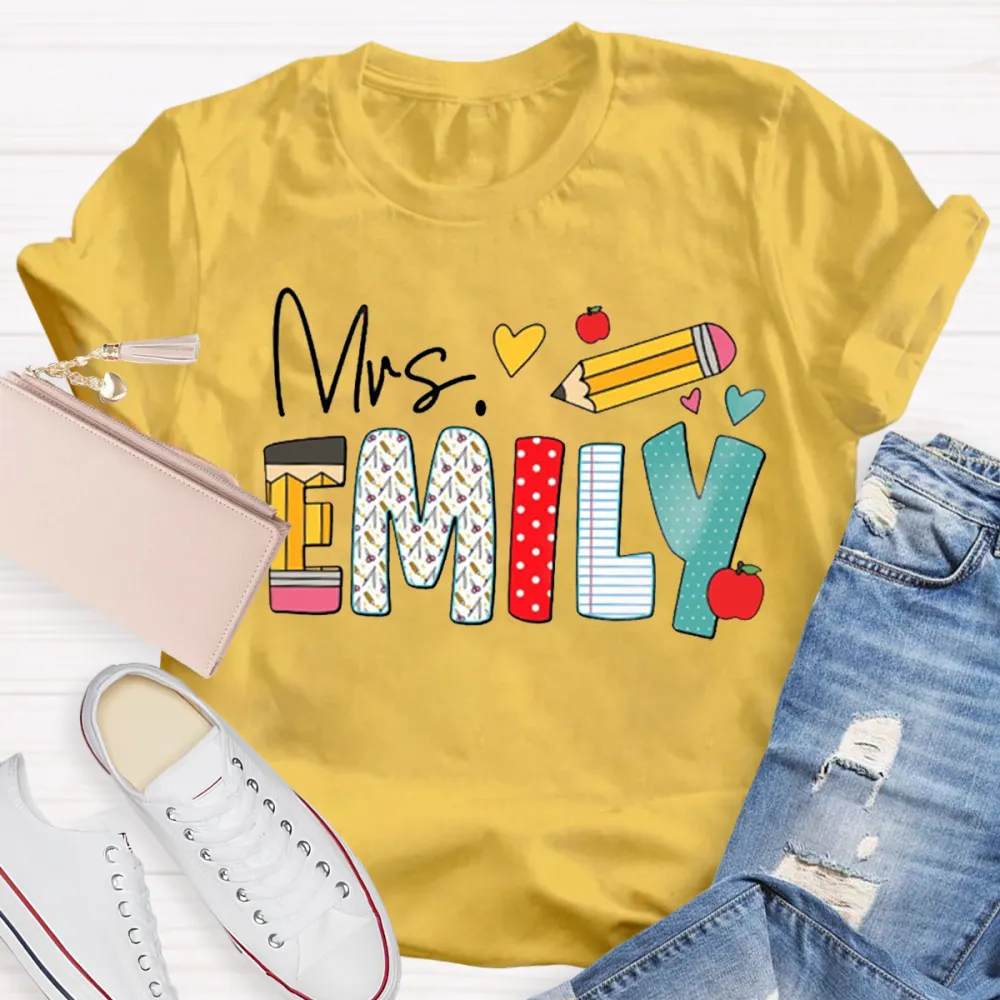 Personalized Name Art Pencil  T-Shirt