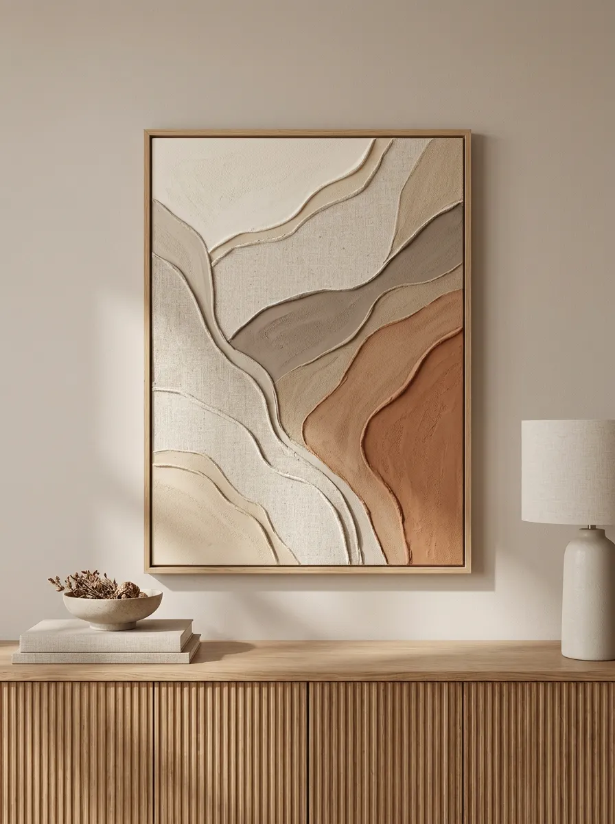 Minimalist Abstract Textured Neutral Printed Wall Art