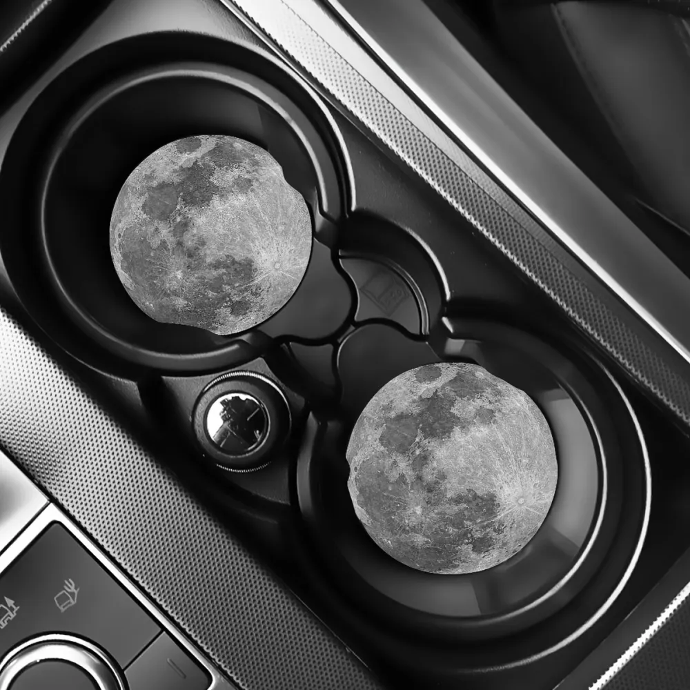 2 Pcs Moon Surface Car Cup Coasters