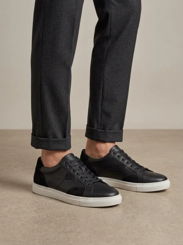 Men's Minimalist Suede Leather Contrast Sole Casual Shoes