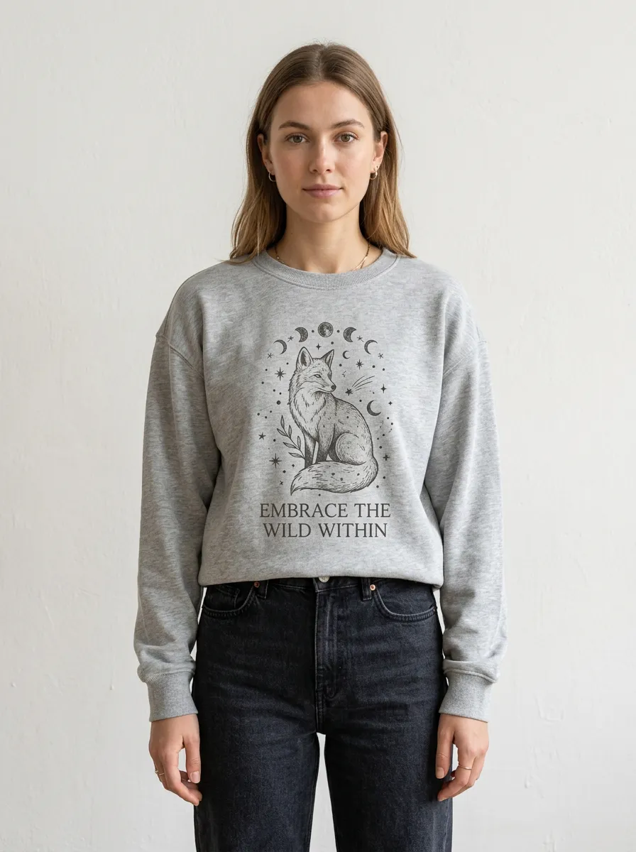Celestial Fox Nature Lover Sweatshirt