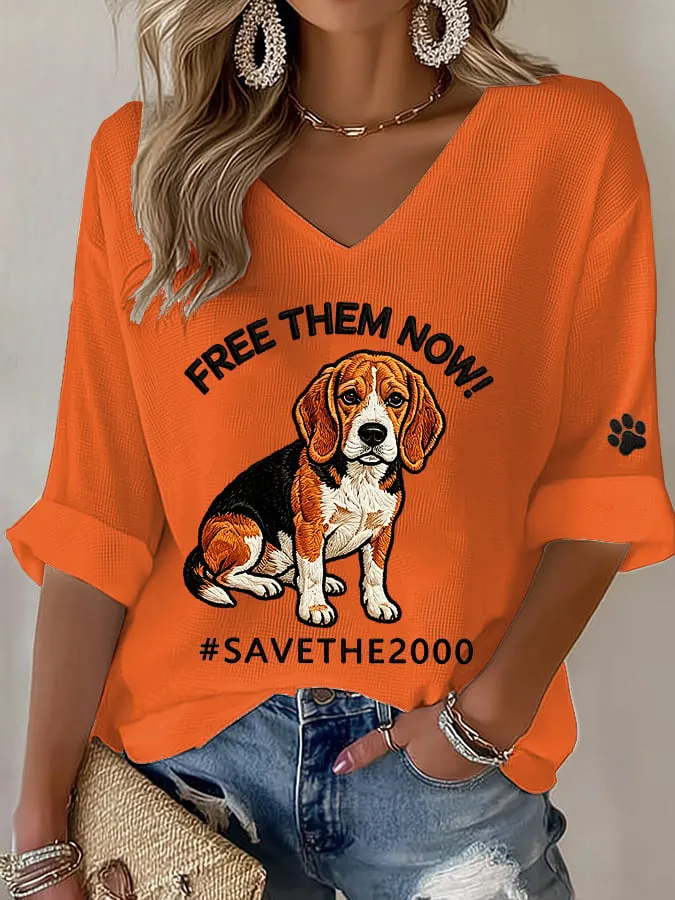 Women's Free Them Now! #Savethe2000 Printed Art Printed Print Top