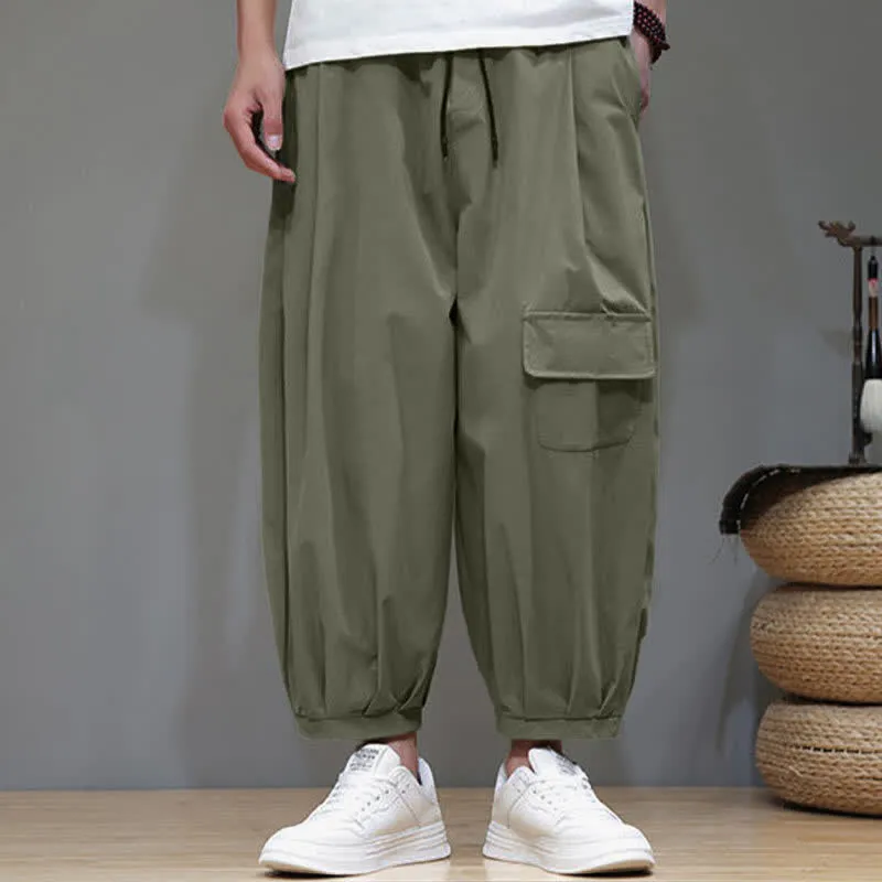 Drawstring Harem Cargo Pants