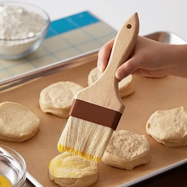 W Boar Bristle Pastry Basting Brush with Wood Handle