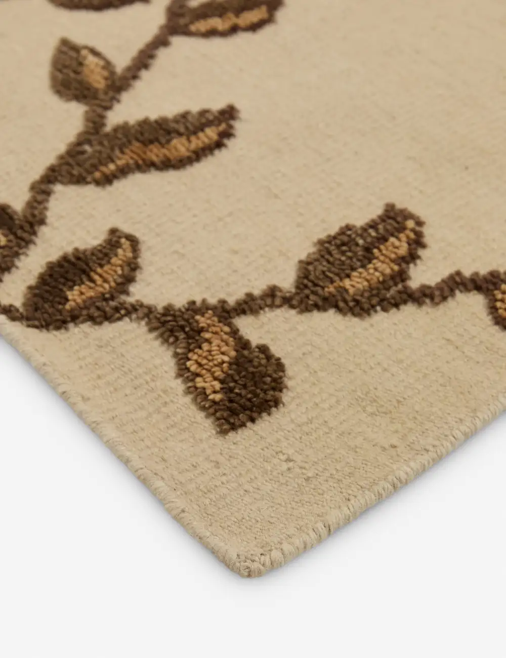 Lattice Botanical High Low Pile Hand Knotted Wool Area Rug