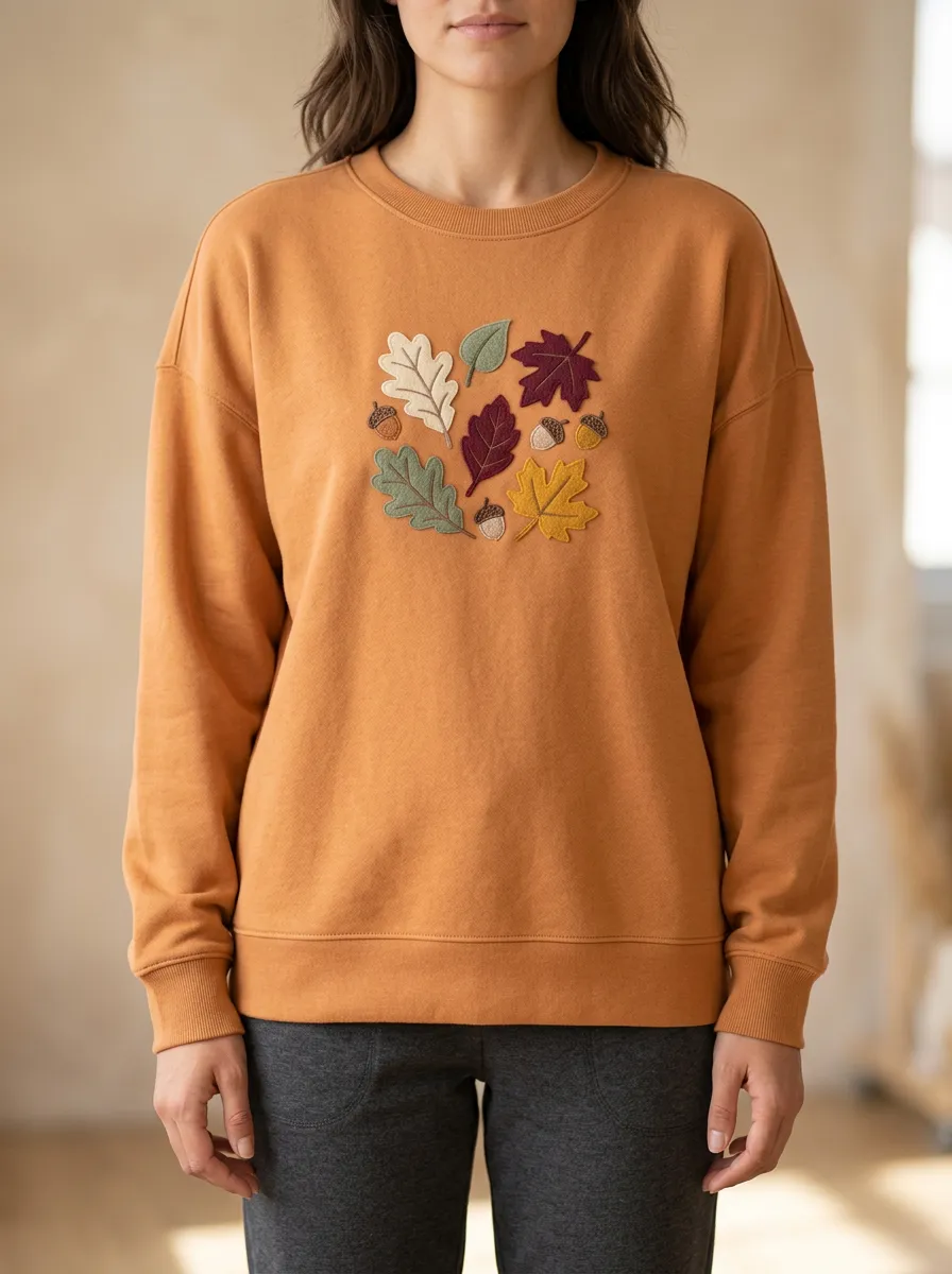 Autumnal Printed Acorn Graphic Sweatshirt