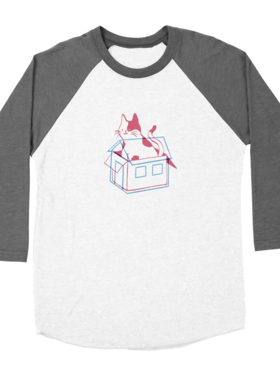 Cute Cat In Box Print T-Shirt