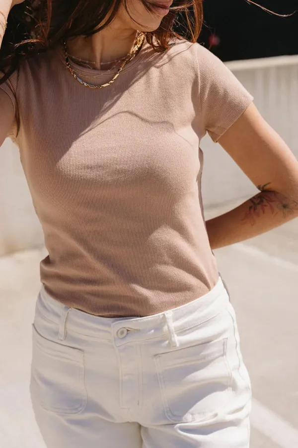 Classic Ribbed Round Neck T-Shirt