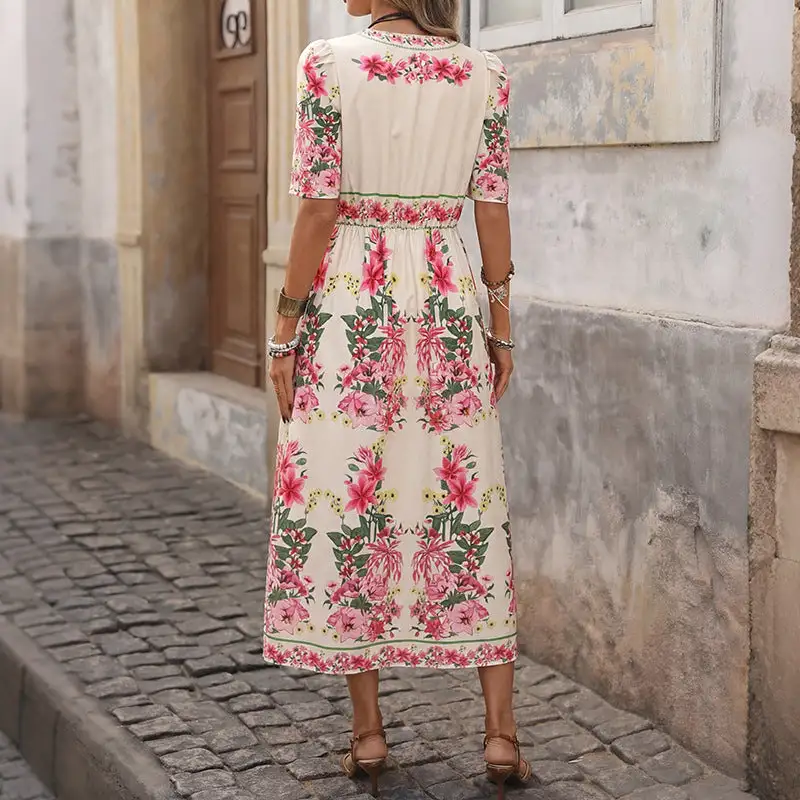 Women's Short-Sleeve Floral Summer Dress