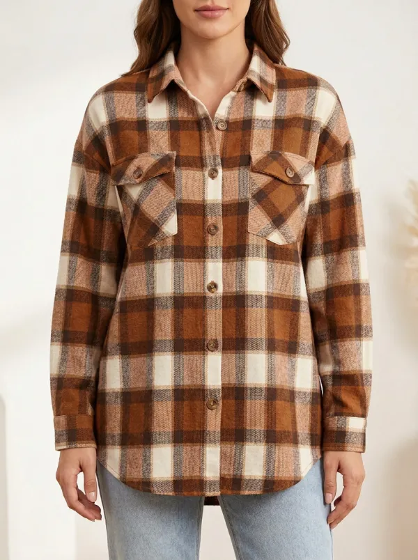 Classic Plaid Checkered Plaid Long-Sleeve Shirt
