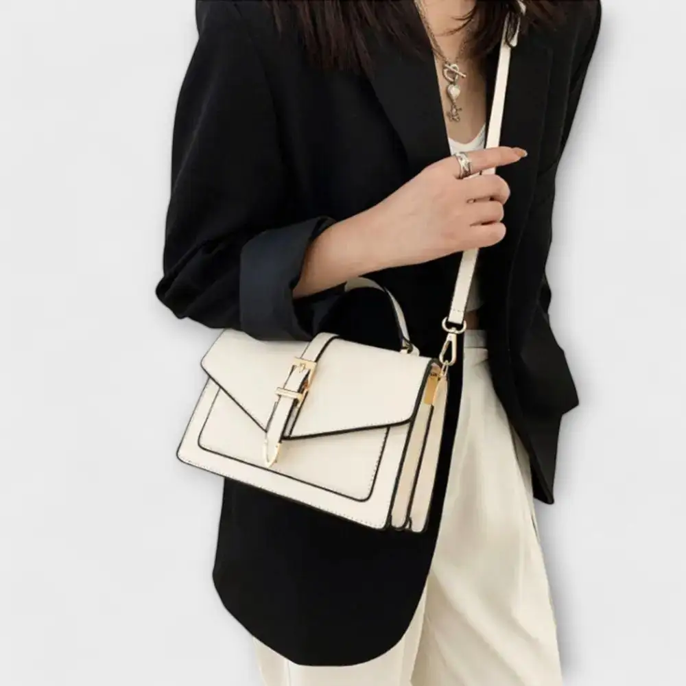 Pebbled Top Handle Shoulder Bag