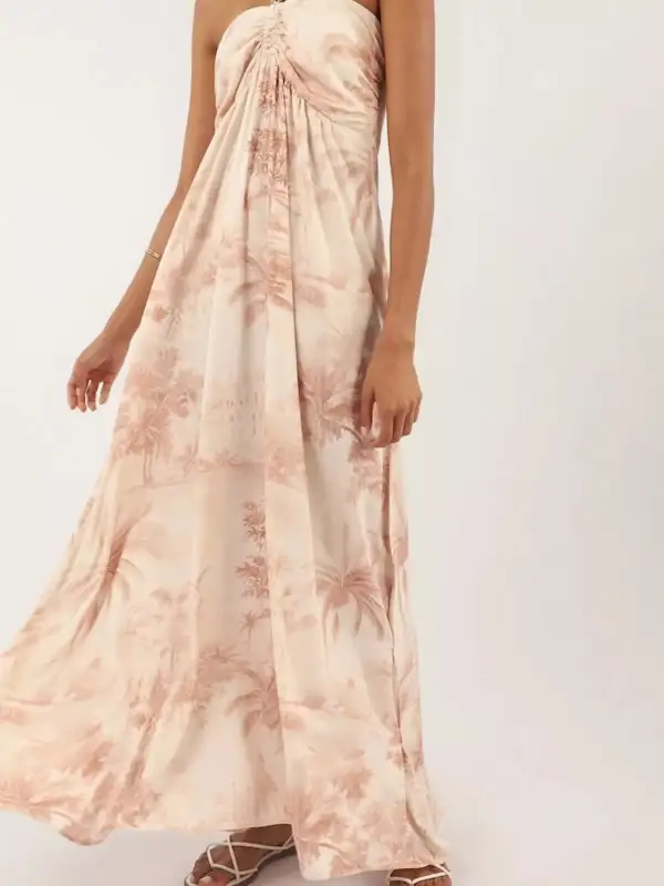 Smocked Halter Maxi Dress