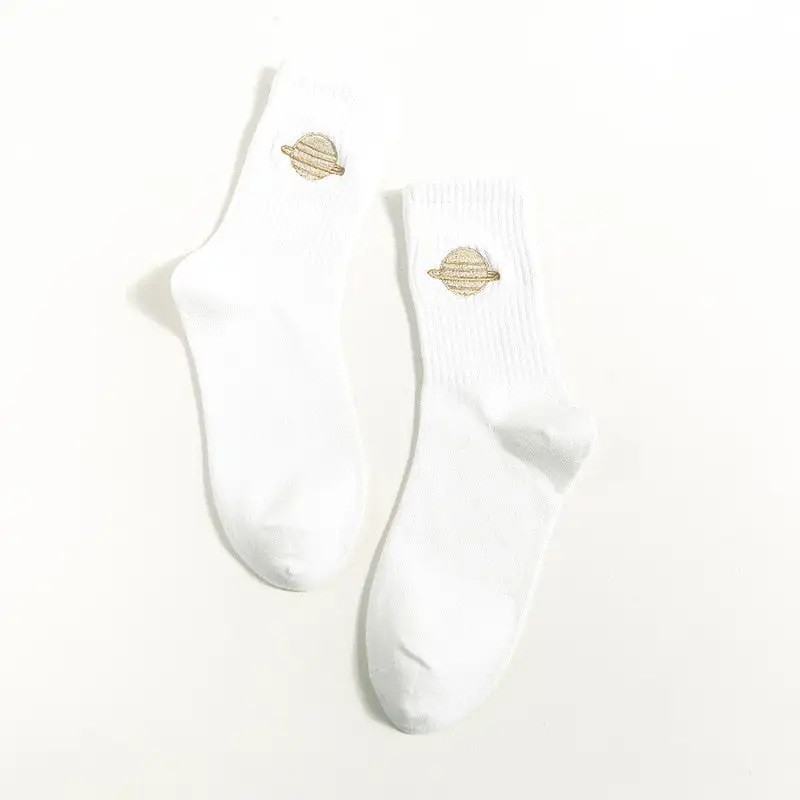 Soft Celestial Embroidered Knee High Socks
