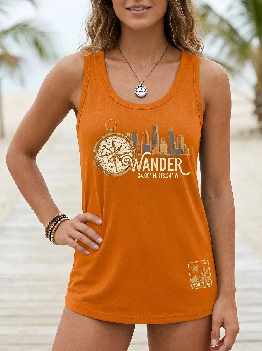 Travel Wander Compass Tank Top