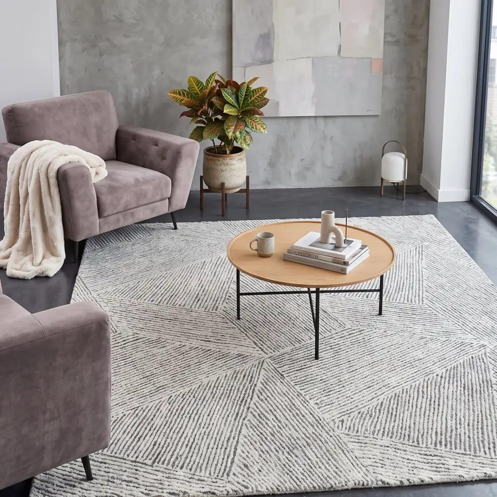 Geometric Patterned Wool Rug