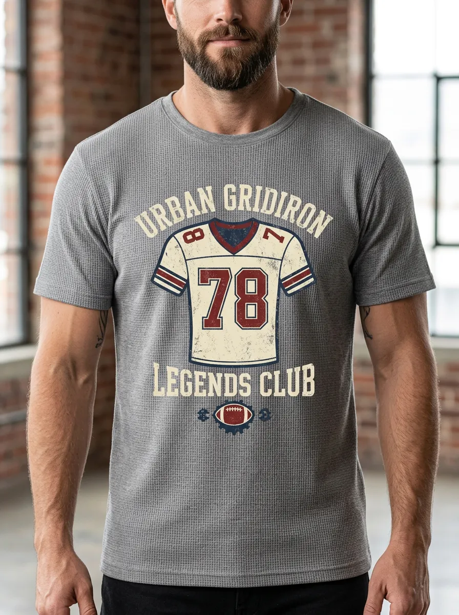 Men's Playbook Inspired Football Gridiron Ball Crew Neck Graphic T-Shirt