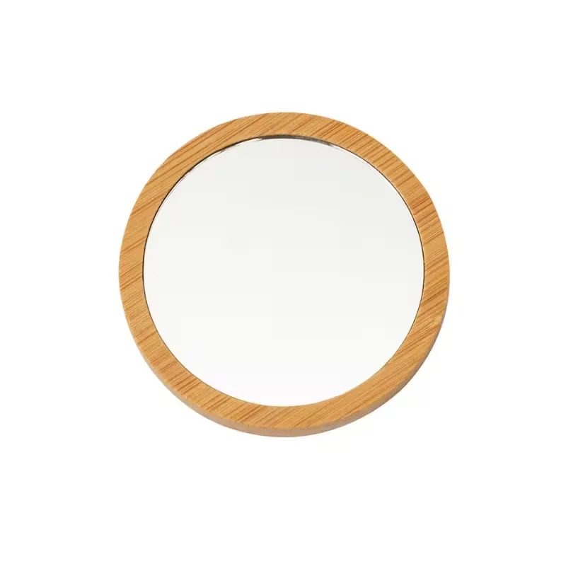 Wooden Round Hand Mirror