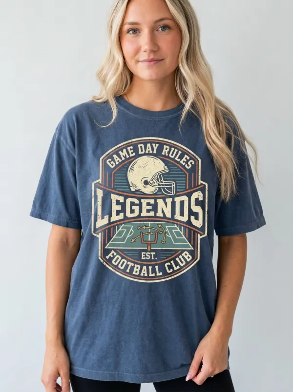Women's American Football Legends Game Day Rules Printed T-Shirt