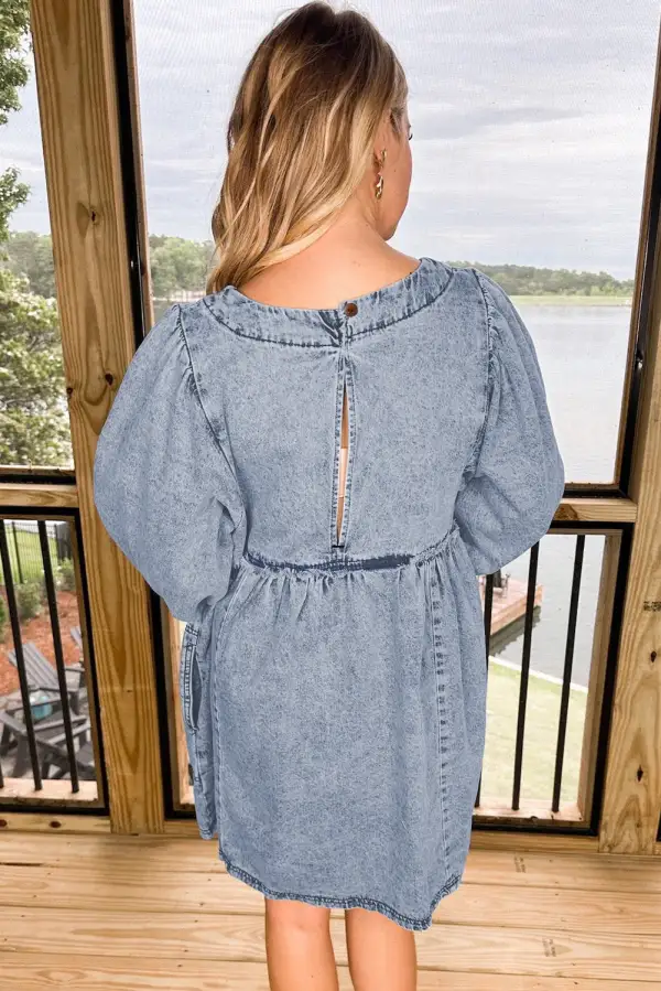 Denim Look Relaxed Fit Mini Dress
