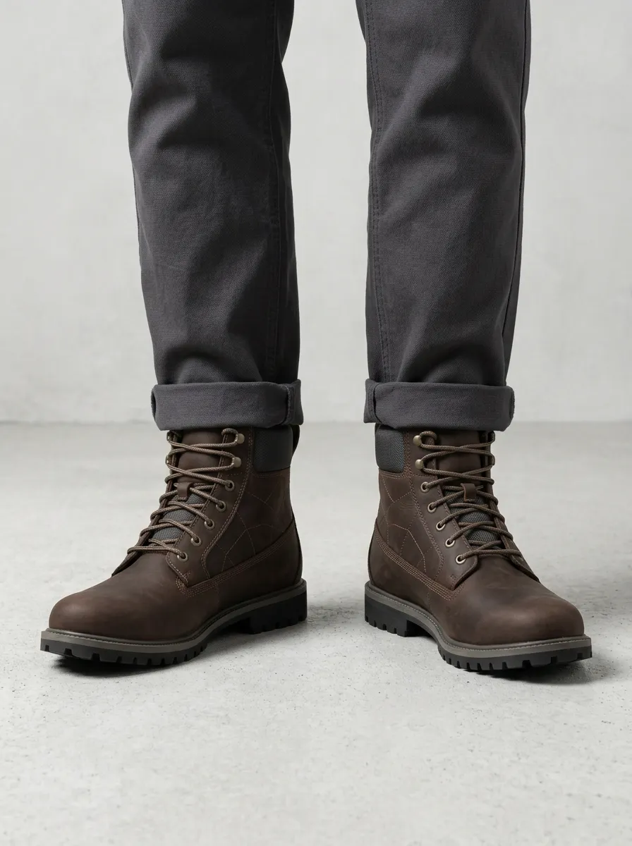 Unisex Geometric Quilted Pattern Print Work Boots