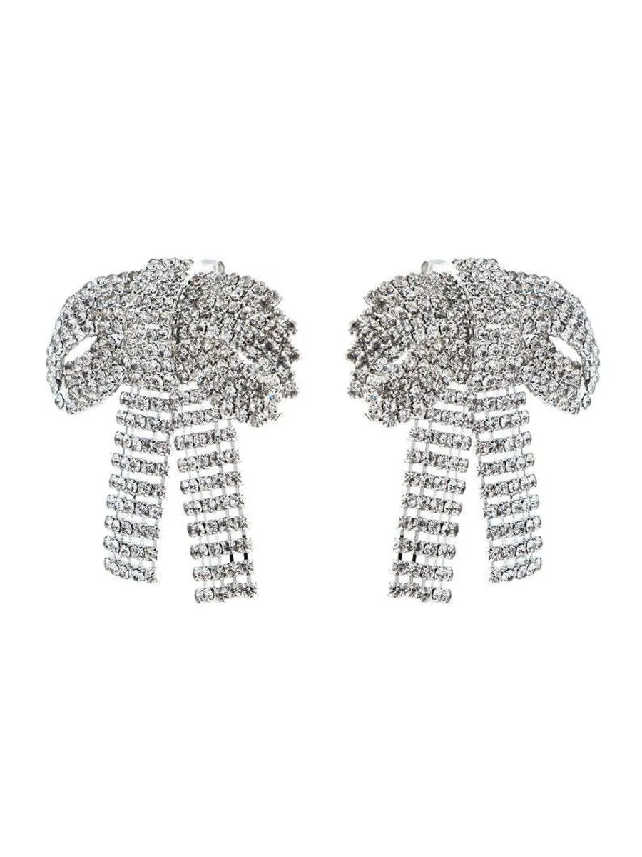 Clara Crystal-embellished Bow Earrings