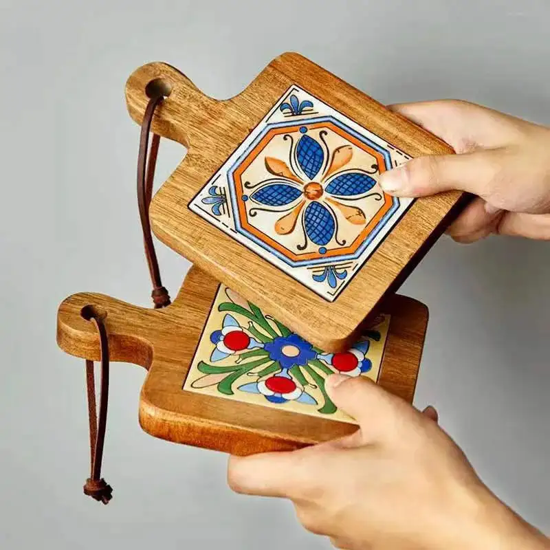 Tile And Wood Pot Tiles