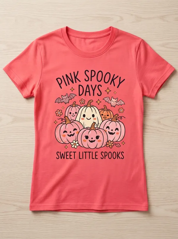 Cute-Spooky Pumpkin Bat Halloween Graphic T-Shirt