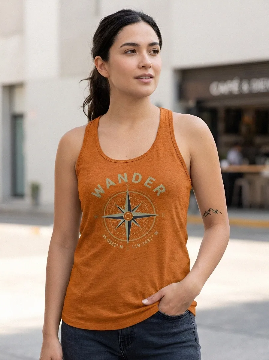 Wander Compass Coordinates Tank Top
