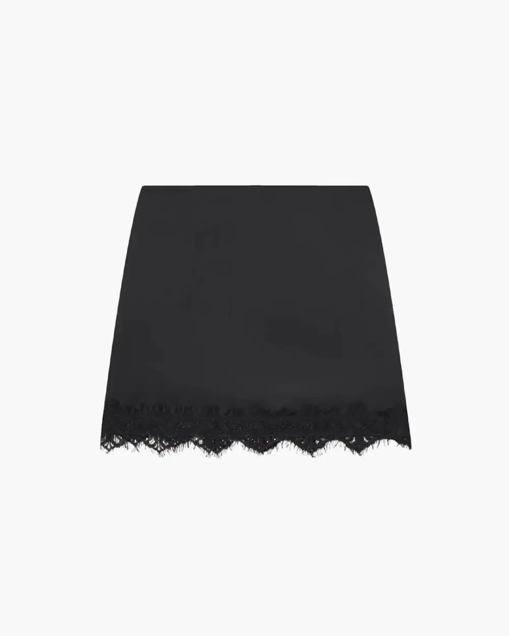 Structured Leather Look Lace Knit Skirt