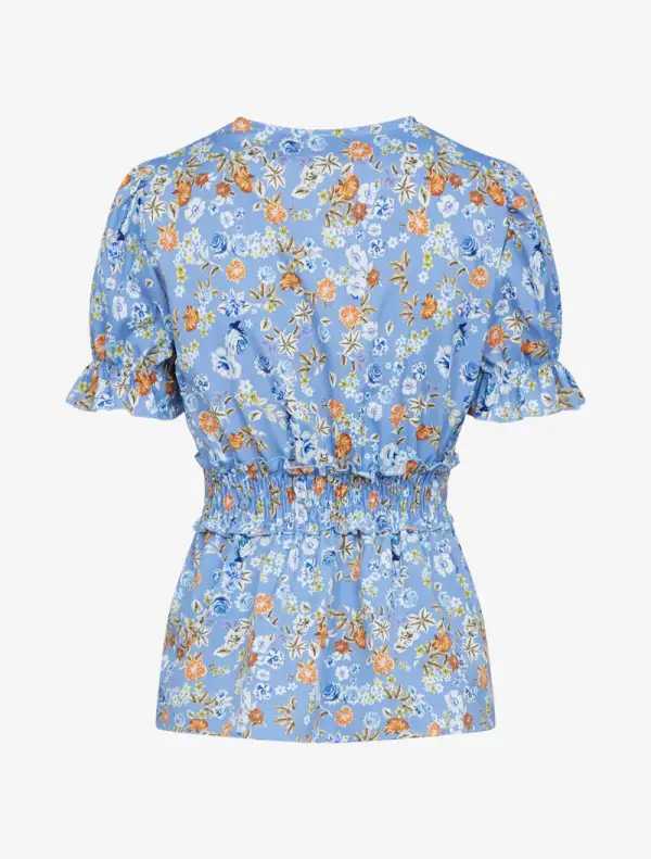 Floral Print V-Neck Casual Shirt