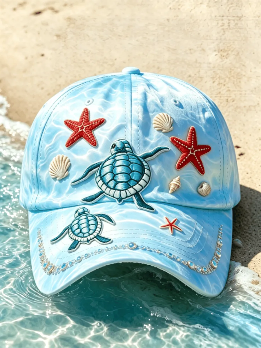 Unisex Art Turtle Print Hat