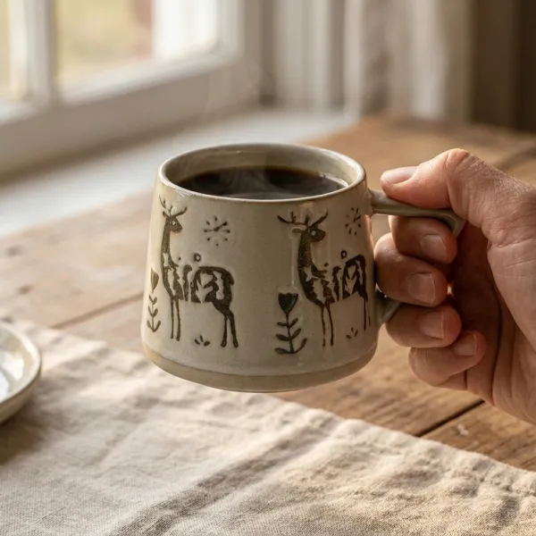 Botanical Ceramic Coffee Mugs