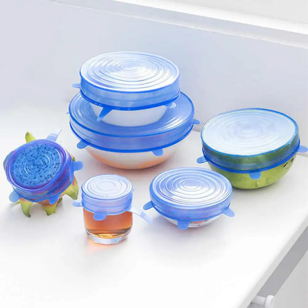 Super Stretch Silicon Lids - Set of 6Pcs